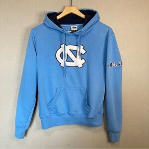 NORTH CAROLINA TARHEELS WOMEN'S HOODIE SWEAT SHIRT, SZ-SM, LT BLUE w/LETTERING
